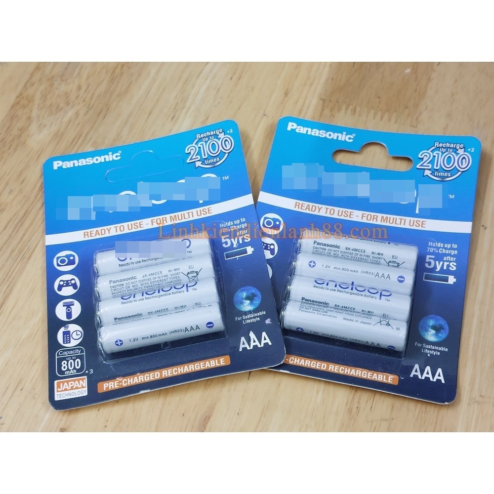 Pin Sạc AAA  800mAh Vỉ 4 Viên Mới