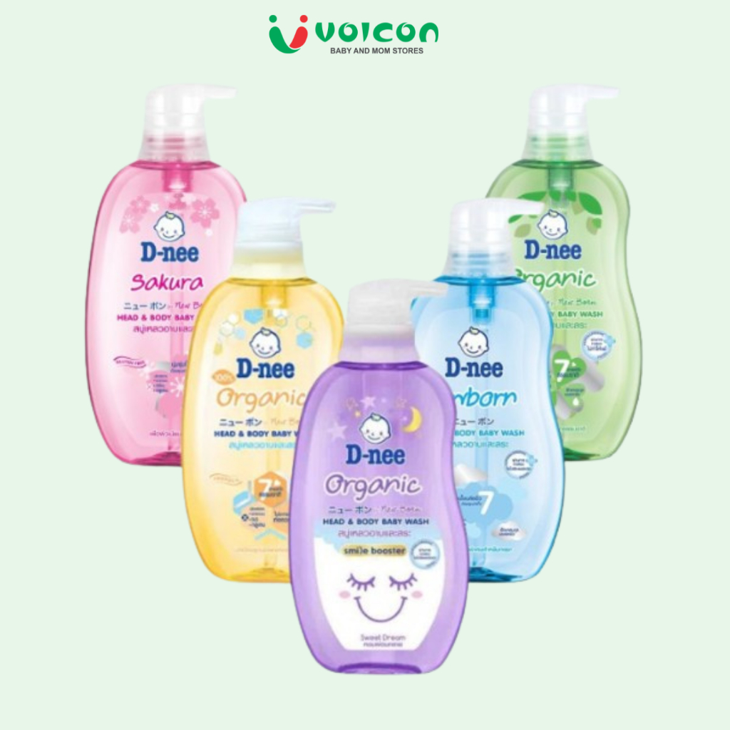 Sữa tắm gội toàn thân 2 trong 1 Dnee dịu nhẹ thơm mát cho bé 800ml/380ml