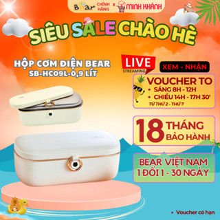Hộp cơm điện mini Bear SB-HC09L - 0,9 Lít, hâm nóng, siêu đẹp, tiện lợi mang đồ ăn đi làm cho chị em