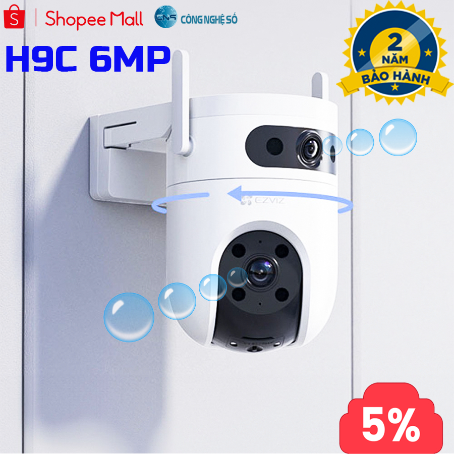 Camera 2 Mắt Ngoài Trời | Ezviz H9C 5MP x 2 | Full Chức Năng | Chính Hãng BH 2 Năm