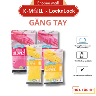 Găng tay rửa chén cao su tự nhiên locknlock etm801p, etm802p, etm805p, etm803y, etm804y nhiều size - k-mall
