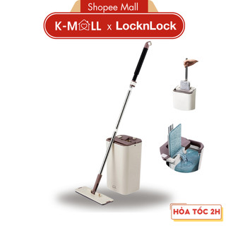 Bộ cây lau nhà locknlock squeeze flat mop etm471 , cây lau nhẹ, dễ dàng vắt nước, làm sạch - k-mall
