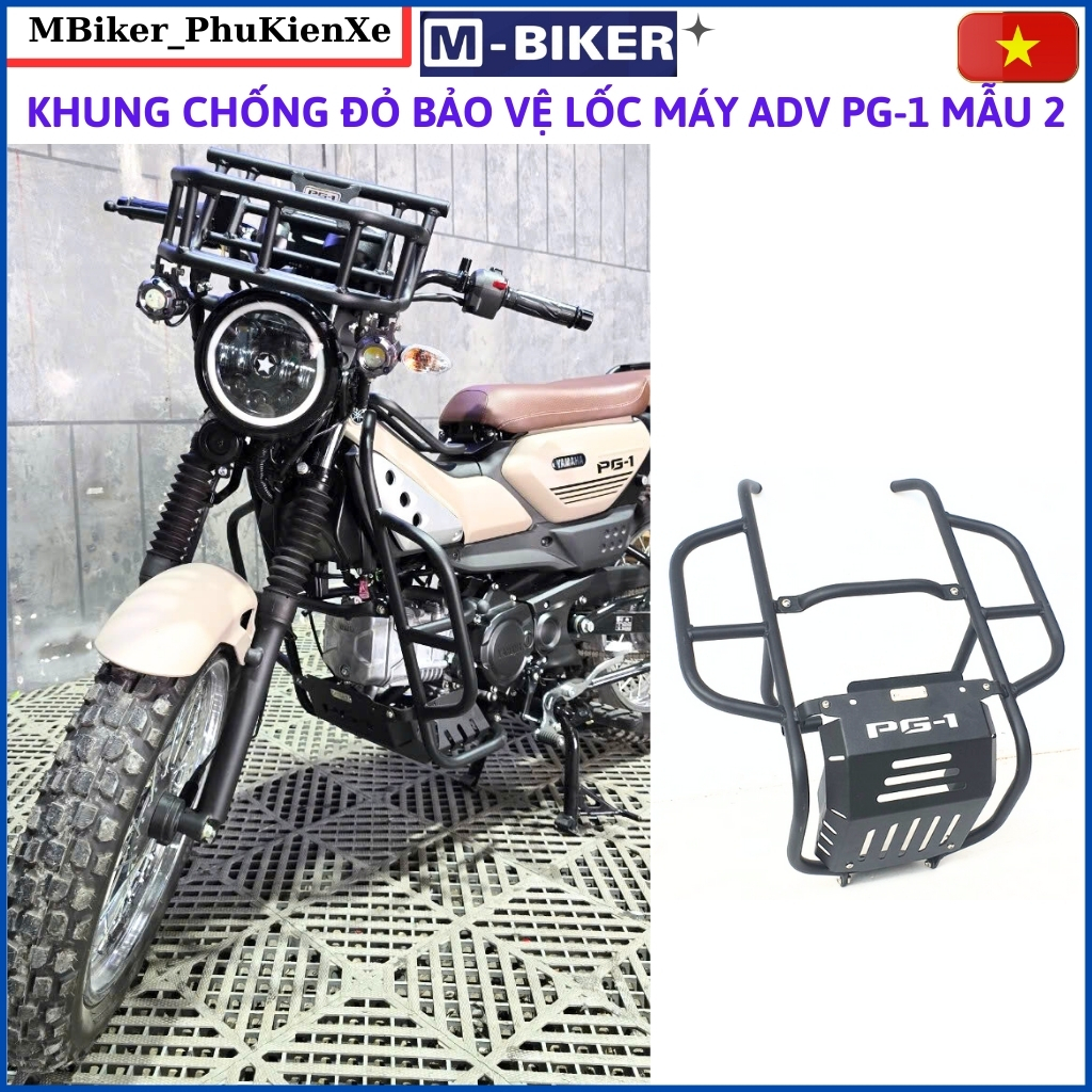 Chống đổ pg1, ốp gầm pg1, ốp gầm kiêm chống đổ pg1, khung chống đổ pg1, phụ kiện pg1, mbiker