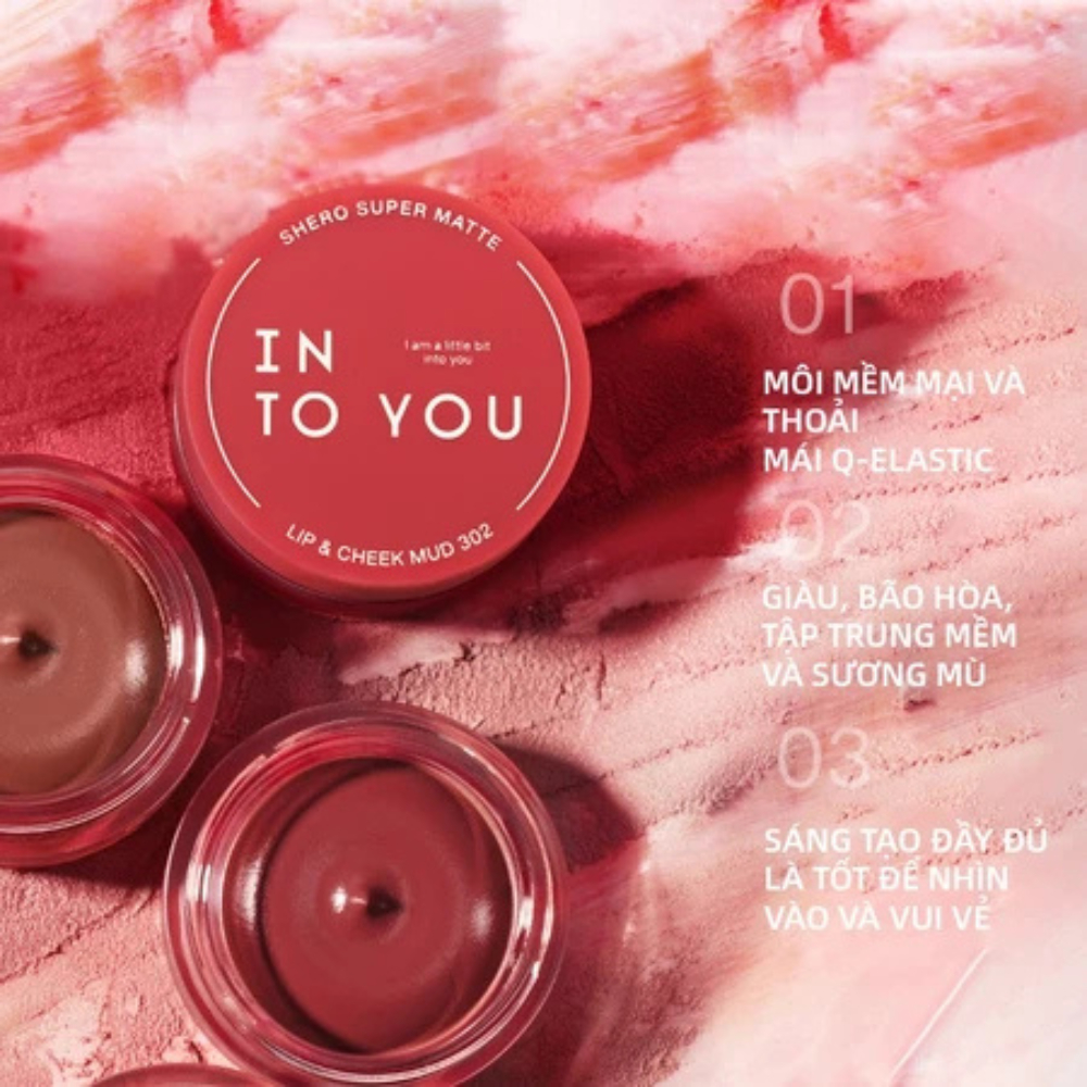 Son Môi INTO YOU Dạng Hũ Kiêm Má Hồng Màu Lì Lâu Trôi BXK COSMETICS