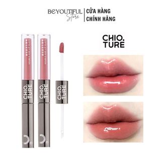 Son Bóng CHIOTURE 2 Đầu, Dưỡng Ẩm Tạo Hiệu Ứng Môi Căng Mọng Double-End Glaze 2.2g+2.2g