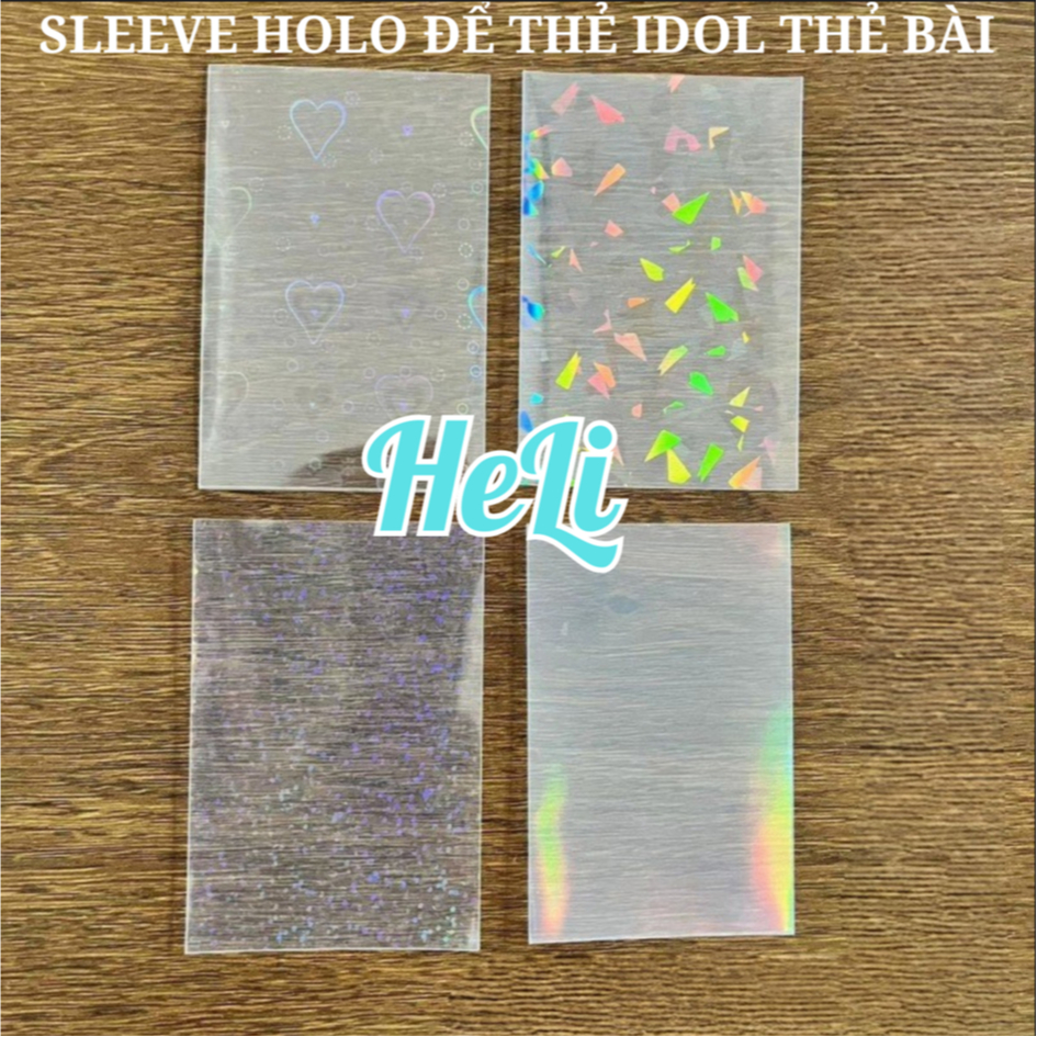 50 TÚI SLEEVE HOLOGRAM  SLEEVE BỌC CARD THẺ BÀI, HÌNH IDOL 58*89MM, 65*90MM