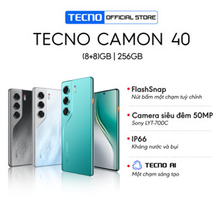  Điện thoại Tecno Camon  40 8Gb 256GB - Amoled 120Hz - 5200mAh - Helio G100 Ultimate 