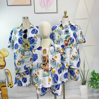 Áo sơ mi đi biển, bộ đồ đôi hoa quả hoạ tiết nam nữ quan ao hawaii Kate Thái- PUPT