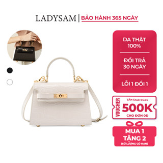 Túi Xách Nữ Mini Bag Cầm Tay Da Bò Cao Cấp Ladysam - Túi Đeo Chéo Size 20 Vân Da Cá Sấu Cho Nàng Đi Tiệc, Đi Chơi