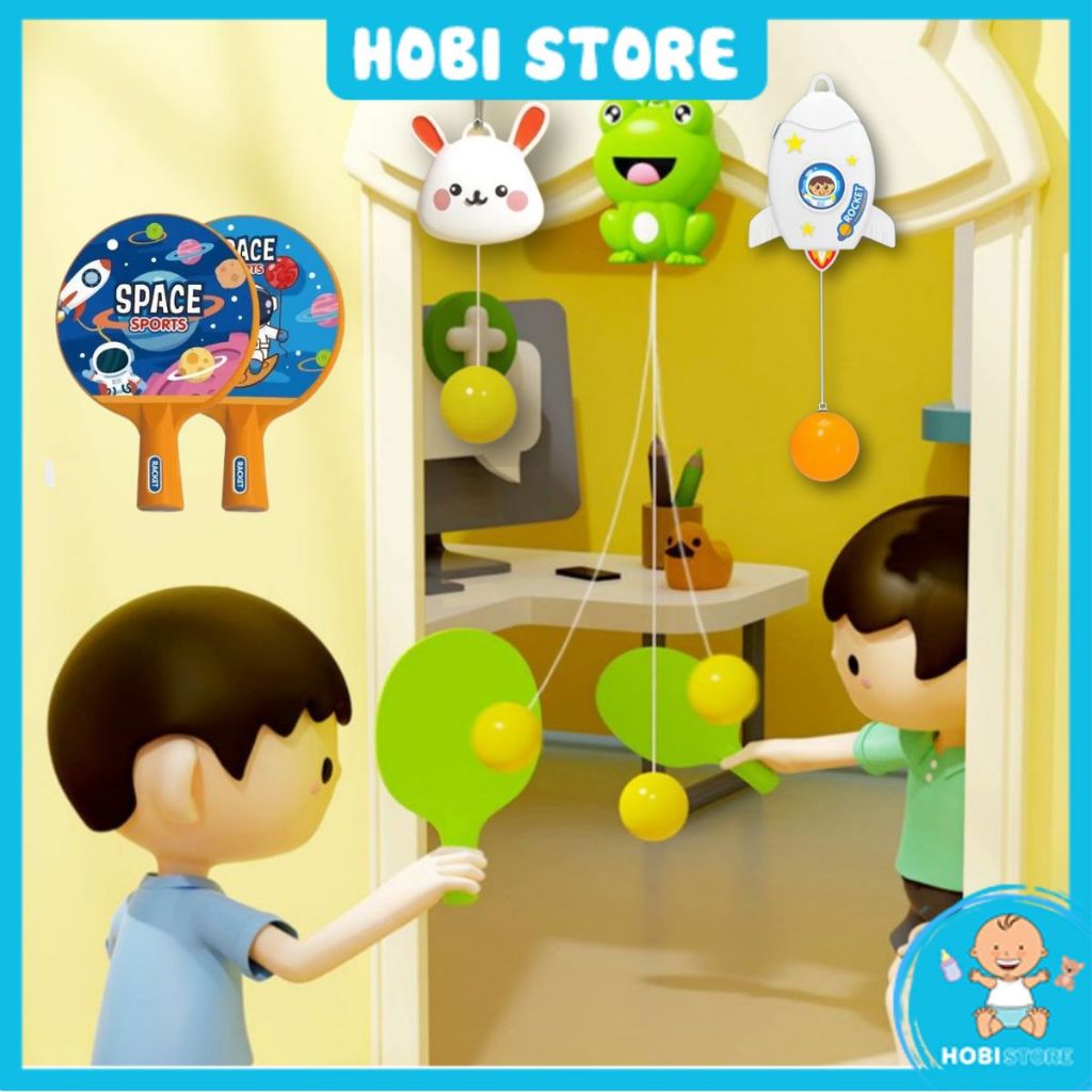 Bóng bàn phản xạ cho bé treo tường luyện tập đánh bóng bàn vận động thể thao trong nhà Hobi store
