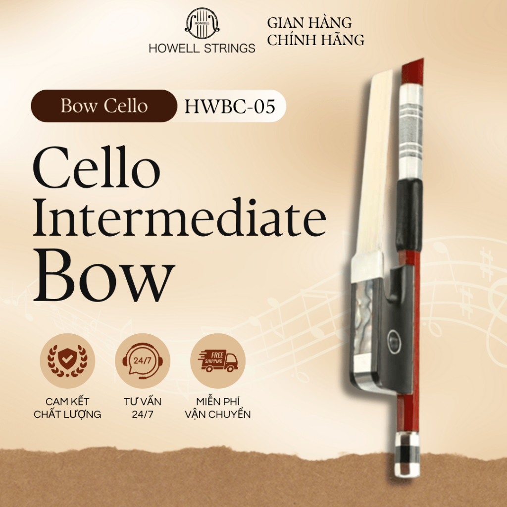 Cung Vĩ Cello HOWELL STRINGS Intermediate Bow Model 5 – Vĩ Cao Cấp Pernambuco Level 7-8 (ABRSM) | HW