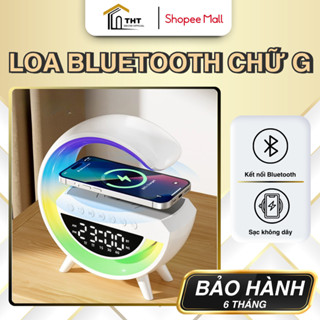 Đèn Loa Bluetooth Chữ G THT DECOR Đèn Ngủ Loa Chữ G Đa Năng Kiêm Sạc Không Dây Tích Hợp Đèn LED RGB Đồng Hồ Báo Thức