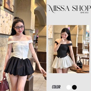 Set Áo Nữ Trễ Vai Kèm Chân Váy Bí Phồng Dễ Thương |Kiri Set|