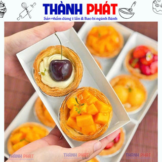 100 Hộp giấy chữ nhật E1685 đựng bánh crepe pudding - bánh mochi - Hộp 1685