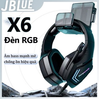  Tai nghe chụp tai có dây gaming JBLUE X6 Mic khử ồn HD Chống ồn chủ động Âm bass mạnh mẽ 