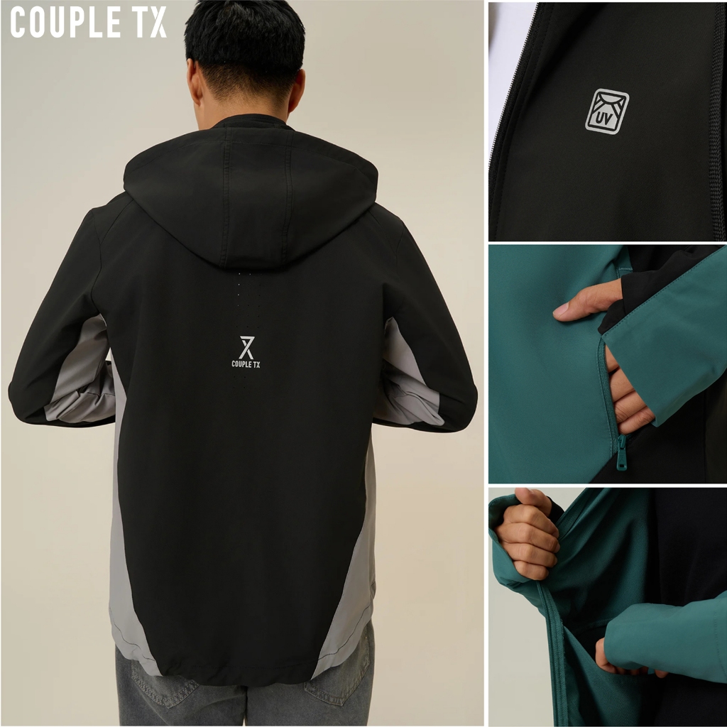 Áo Khoác Dù UV Pro Nam Chống Nắng Couple TX Phối Màu Sun Mate Nón Tháo Rời MOK 1061 | BigBuy360 - bigbuy360.vn