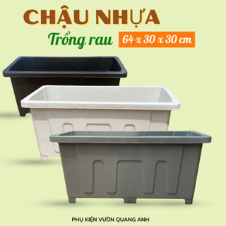 COMBO chậu nhựa trồng rau, nuôi cá cao cấp 64x30x30 cm, chuyên dụng trồng cây ngoài trời - Quang Anh HCM