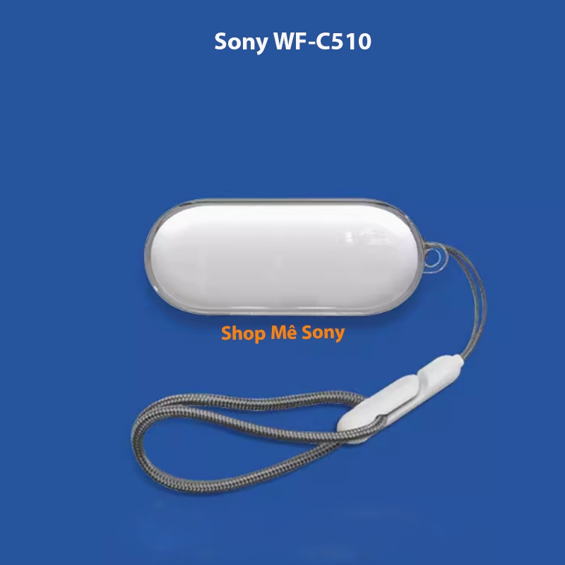 Case trong suốt vỏ bảo vệ Sony WF-C510 kèm đây đeo