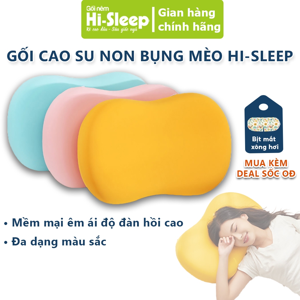 Gối cao su non người lớn HI-SLEEP - Gối đầu êm ái, thoải mái cho giấc ngủ ngon - Đa dạng màu sắc