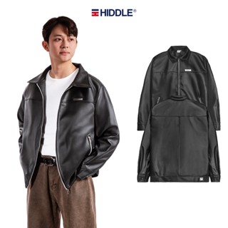 Áo khoác da nam cao cấp chống nước HIDDLE cổ bẻ form Harrington jacket chính hãng| H10-AK6