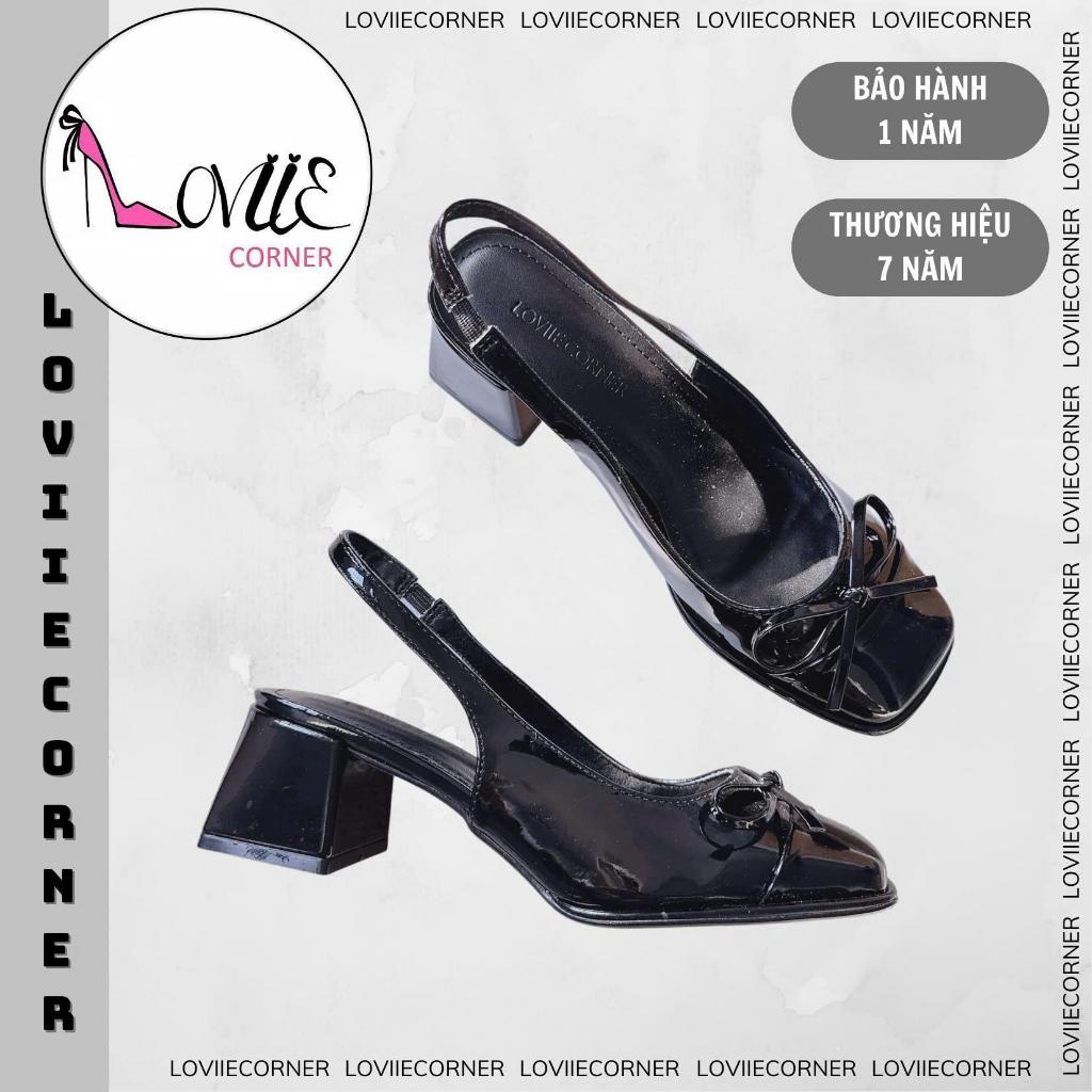 LOVIIECORNER GIÀY BÚP BÊ NỮ LOLITA - GIÀY CAO GÓT MARRY JANE MŨI VUÔNG PHỐI NƠ GÓT 5 PHÂN - GG250127