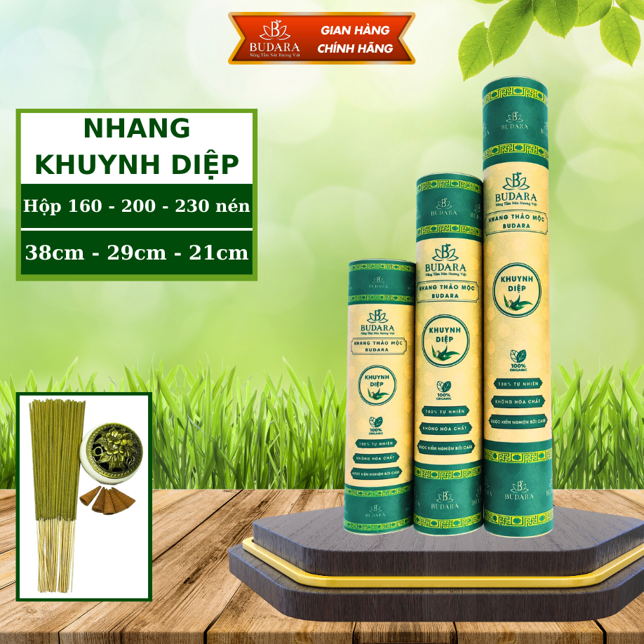 Nhang khuynh diệp budara, nhang làm từ lá khuynh diệp, nhang sạch không hoá chất, nhang thảo mộc