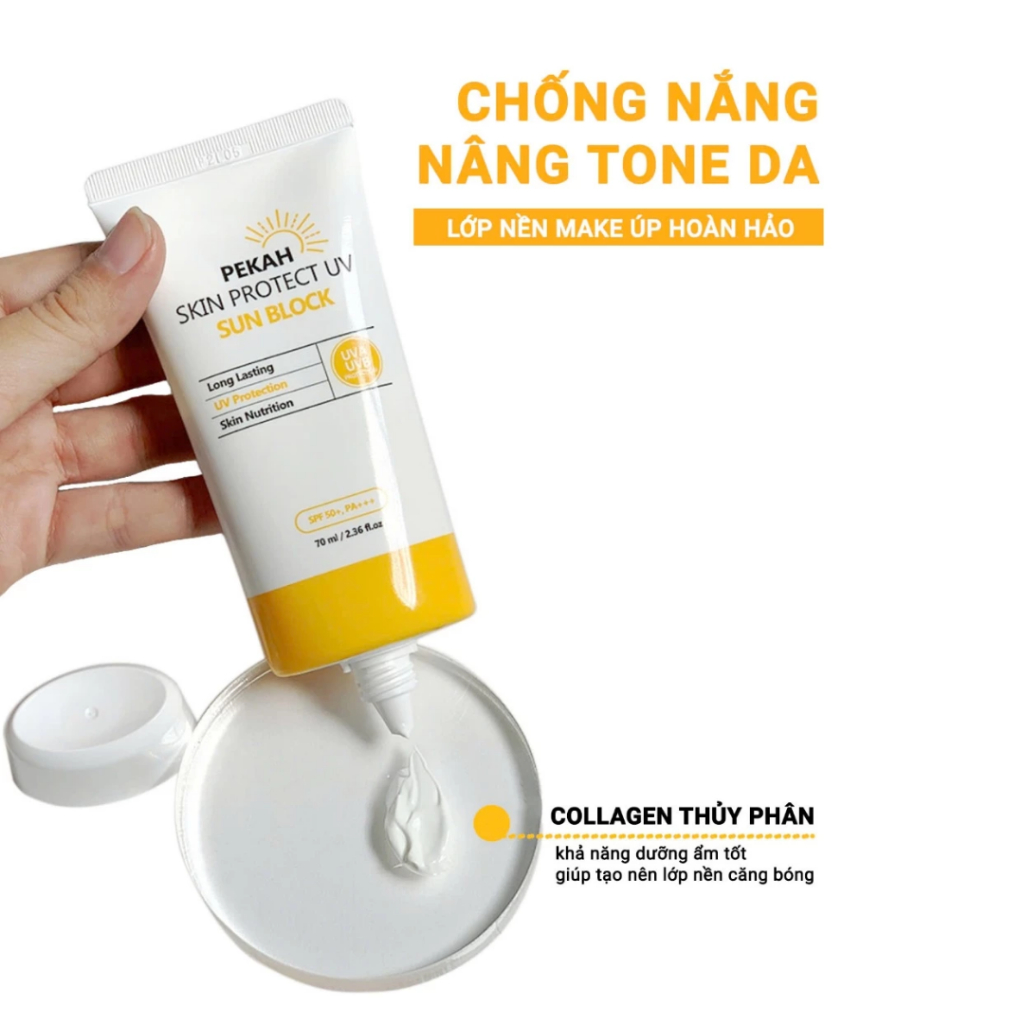 Kem Chống Nắng Vật Lý PEKAH Skin Protect UV Sun Block SPF 50+ PA+++ 70ml