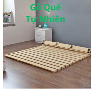 Giường pallet giường cuộn Nhật bản Giường ngủ giường ballet Giường gấp gọn chất liệu gỗ Quế Thơm