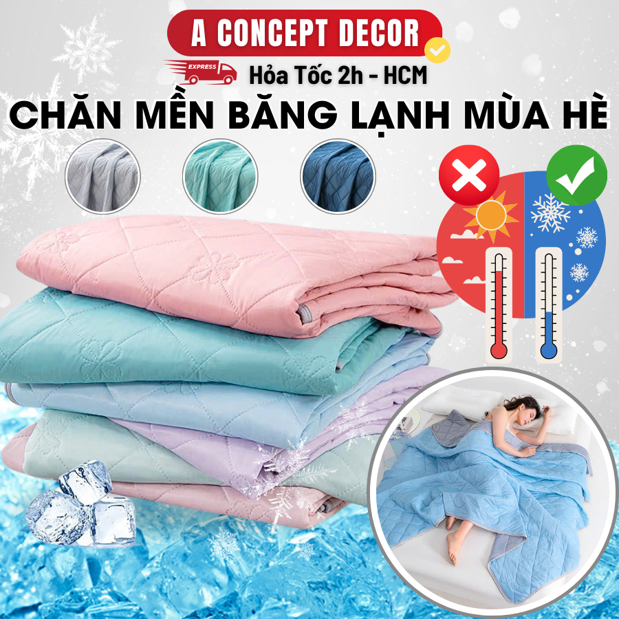 Chăn Mền Băng Lạnh Mùa Hè A Concept Decor Chăn Mùa Hè Mỏng Mát Lạnh Cao Cấp Mền Điều Hoà Ngủ Mát Lạn