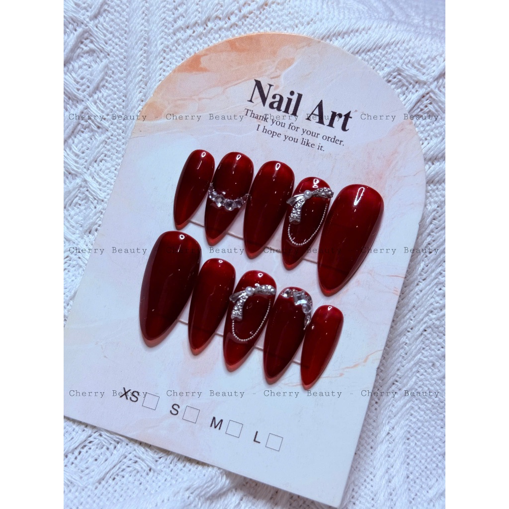 Nail Box Thiết Kế Theo Size Tay , Nail Box Đính Đá , Đính Charm Cao Cấp A6 A7 A8 A9 A10 A13
