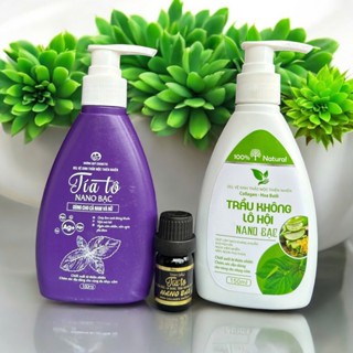 [MUA 2 TẶNG 1] Dung Dịch Vệ Sinh Phụ Nữ Trầu Không Lô Hội và Tía Tô Nano Bạc 150ml - TẶNG kèm 1 lọ tinh dầu thơm đồ lót