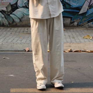 Quần linen suông ống rộng DATINO chất liệu linen dày form ống rộng lưng chun dây rút, thoải mái