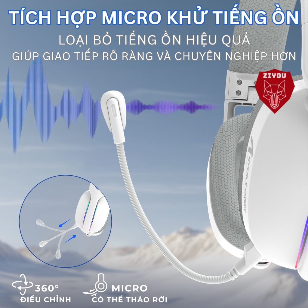 Tai Nghe Gaming Headphone Không Dây Ziyou Attack Shark L90 Bluetooth 5.3, Âm Thanh Vòm 7.1, LED RGB | BigBuy360 - bigbuy360.vn