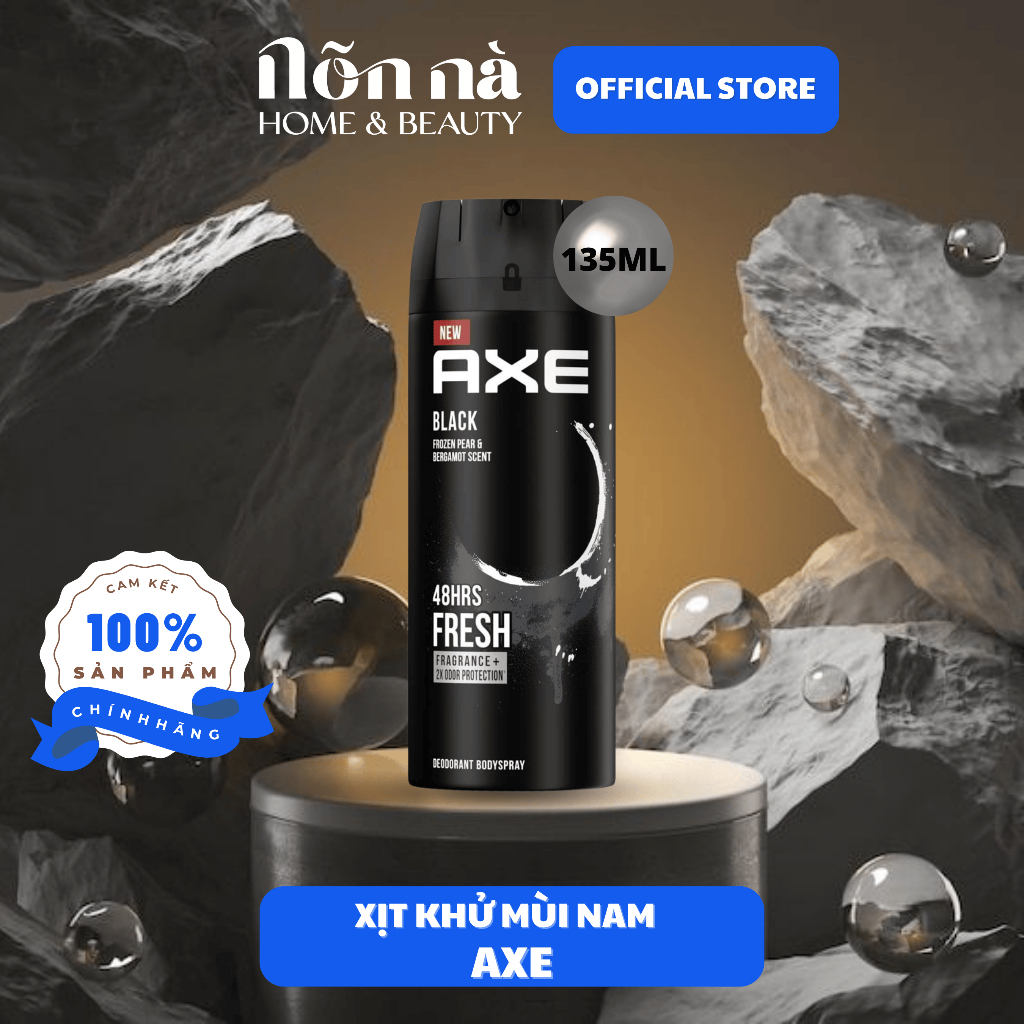 Xịt Ngăn Mùi Toàn Thân Axe Black Hương Cam Bergamot và Lê Tuyết 135ml