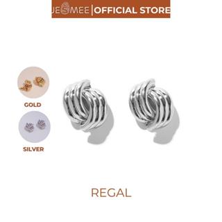 Bông tai nữ Regal Jesmee thiết kế hoàng gia chất liệu titanium mạ vàng 18k sang trọng - E6557