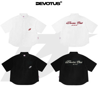 [ NEW ] Áo Sơ Mi Kẻ Sọc Form BOXY Local Brand DEVOTUS - PINSTRIPE SHIRT THÊU 3D