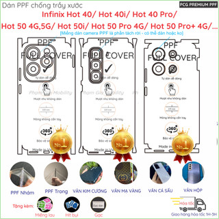  Dán PPF lưng full bo viền Infinix Note 50 Pro 4G 40 30  Hot 40i Pro  Hot 50 5G  50i Pro Pro+ loại trong nhám hoạ tiết 