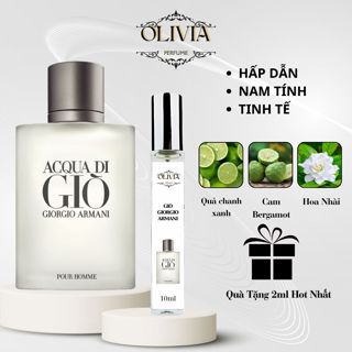  Nước hoa nam Gio Trắng Olivia Perfume chiết 10 - 20ml Hấp dẫn Nam tính Tươi mát Tinh tế 