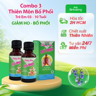 Combo 3 chai Thiên Môn Bổ Phổi Dược Bình Đông Chai 90ml dành cho Trẻ em – Giảm ho, Bổ phổi