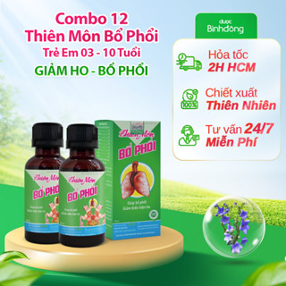 Combo 12 chai Thiên Môn Bổ Phổi Bình Đông 90ml dành cho Trẻ em Giảm ho nhanh chóng, Bổ phổi thật hay