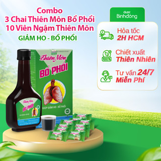 Combo 3 chai Thiên Môn Bổ Phổi Dược Bình Đông và 10 viên ngậm thảo mộc ho Thiên Môn dạng viên xé