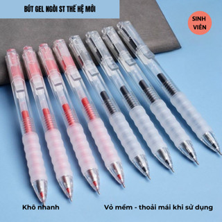 Bút Gel Ngòi St 0.5mm Vỏ Trong Suốt Thế Hệ Mới, Nhanh Khô, Nhiều Mực, Đệm tay chống trượt - ( BGT2 )