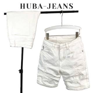  Quần jean nam sort HUBA-JEANS  bluewash rách Pants Menswear Có Túi 