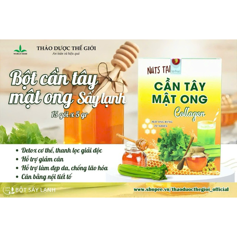 BỘT CẦN TÂY MẬT ONG COLLAGEN (15 Gói x 5Gr)