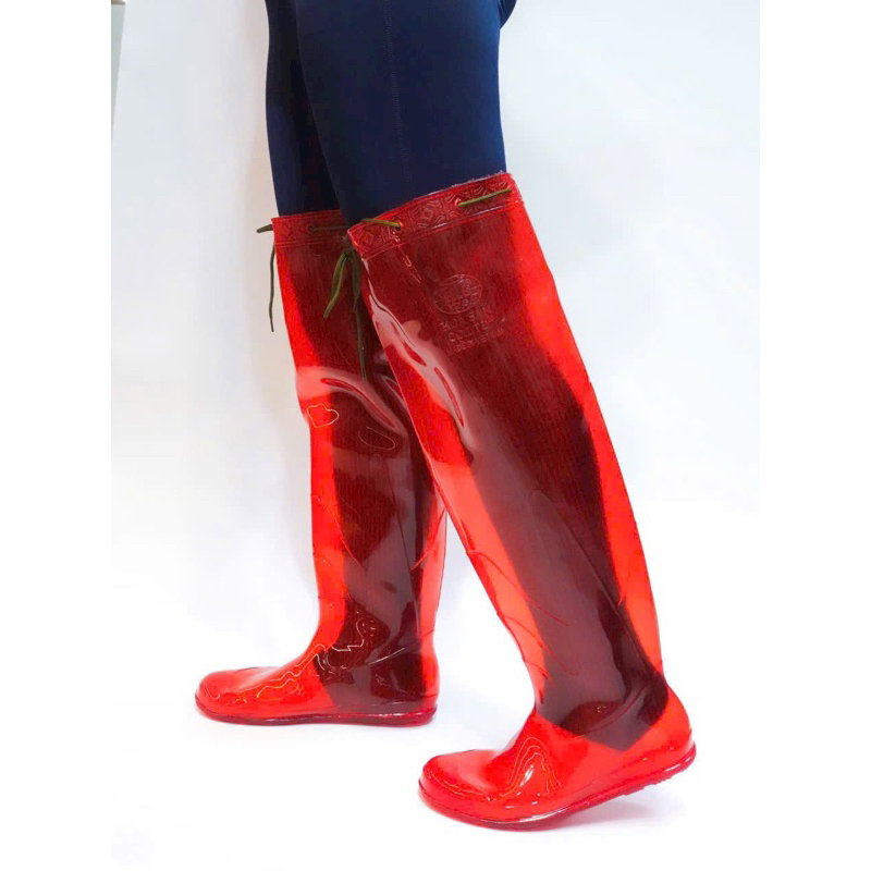 Ủng cấy buộc dây HOA SAN màu đỏ size 36- 43 có dây buộc đi kèm, ủng đi mưa, ủng HOA SAN, ủng lao độn