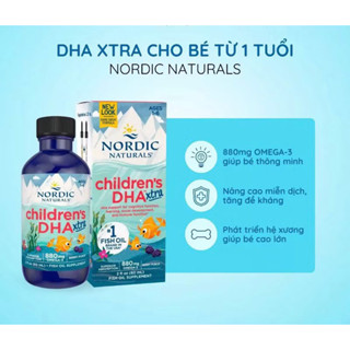 DHA cho trẻ từ 1 tuổi Nordic Naturals Children DHA 119ml, Hàng Mỹ Bay Air, Children's DHA Nordic Naturals Mỹ