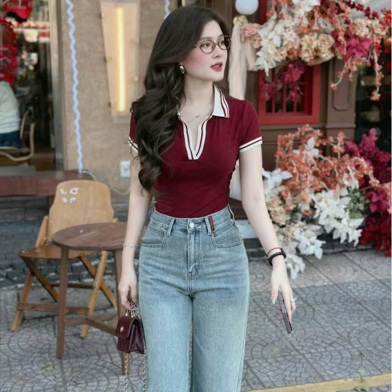 Áo Thun Polo Nữ Cổ Bẻ Phối Viền Chất Thun Borip Co Giãn Ôm Body AT20 CinZy SG | BigBuy360 - bigbuy360.vn