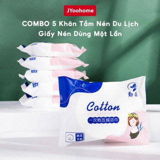  COMBO 5 Khăn Tắm Nén Du Lịch JYoohome Giấy Nén Dùng Một Lần Khách Sạn Thấm Hút Nhanh Tiện Lợi 