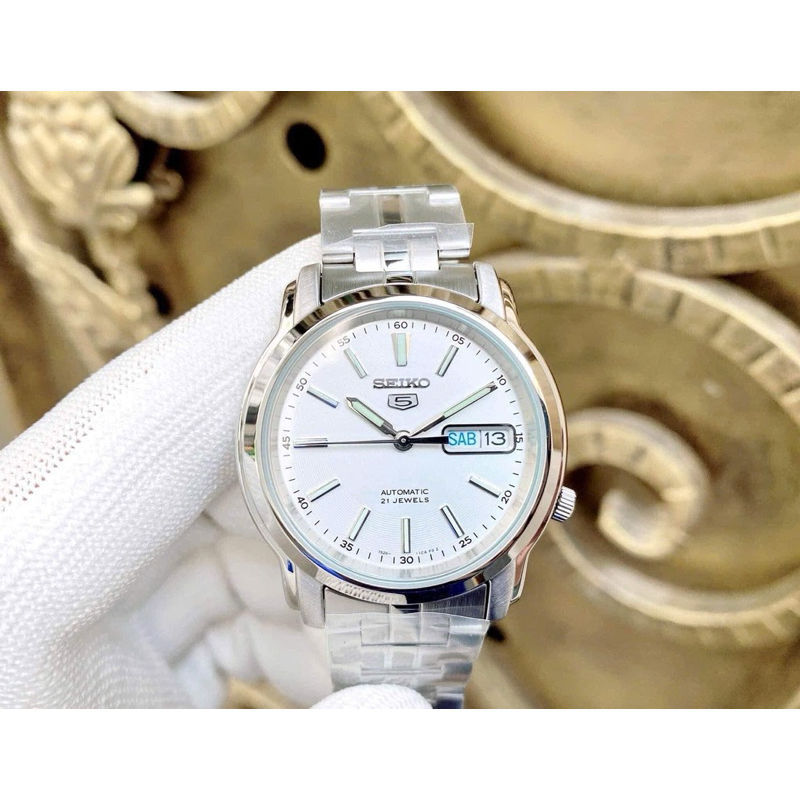 ĐỒNG HỒ NAM CHÍNH HÃNG SEIKO 5 SNKL75K1 Automatic Silver Dial & Stainless Steel For Men