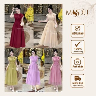 Váy Tơ Vân BST MDU4302 Gam Màu Trẻ Trung, Dáng Váy Xòe Nhẹ Nhàng Từ MDU